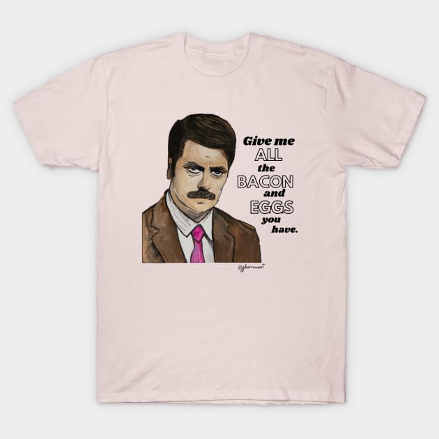 Ron Swanson T-Shirt by JJ Barrows 